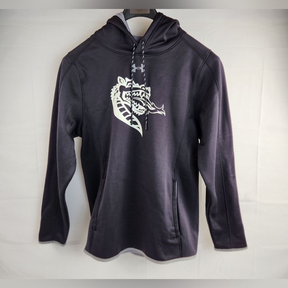 Under Armour Hoodie Mens Small Black Pullover Dragon Logo Nwt